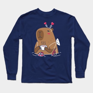 Cupid Capybara Long Sleeve T-Shirt